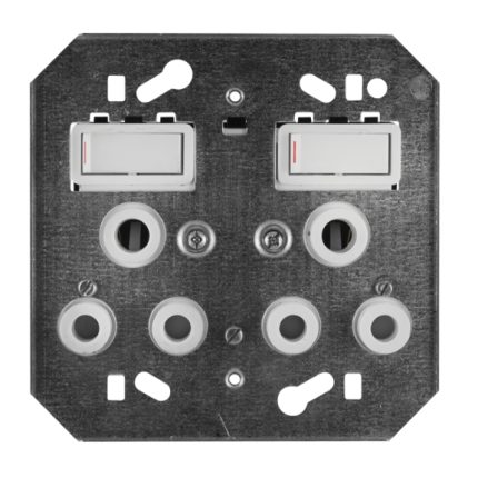 Classic Switch Socket On Yoke Double 4×4 White